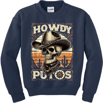 Clean Vintage Design With 'Howdy Putos' In Bold Ser Kids Sweatshirt