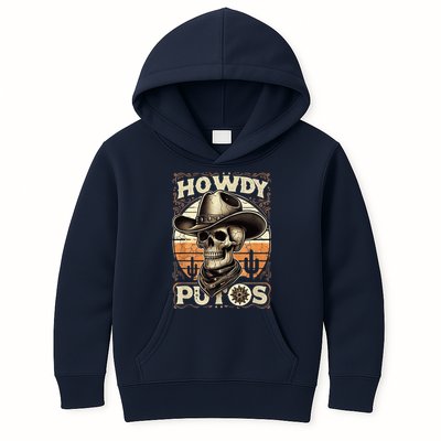 Clean Vintage Design With 'Howdy Putos' In Bold Ser Kids Hoodie