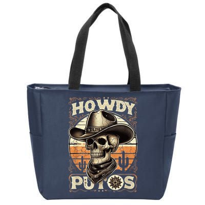 Clean Vintage Design With 'Howdy Putos' In Bold Ser Zip Tote Bag