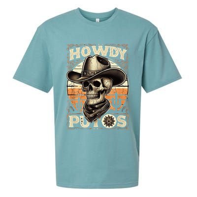 Clean Vintage Design With 'Howdy Putos' In Bold Ser Sueded Cloud Jersey T-Shirt