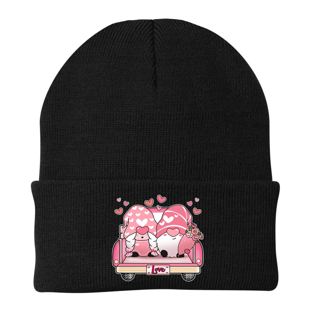 Cute Valentines Day Gnome Couple Love Beanie