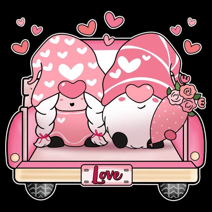 Cute Valentines Day Gnome Couple Love Ladies Essential Flowy Tank