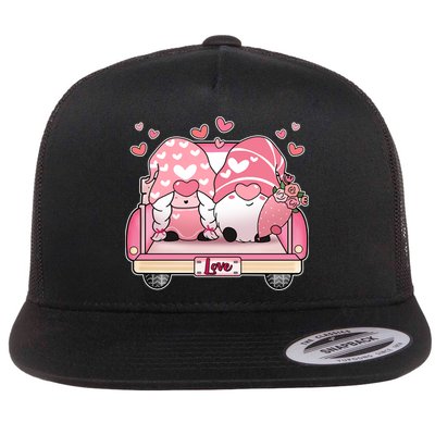 Cute Valentines Day Gnome Couple Love Flatbill Hat