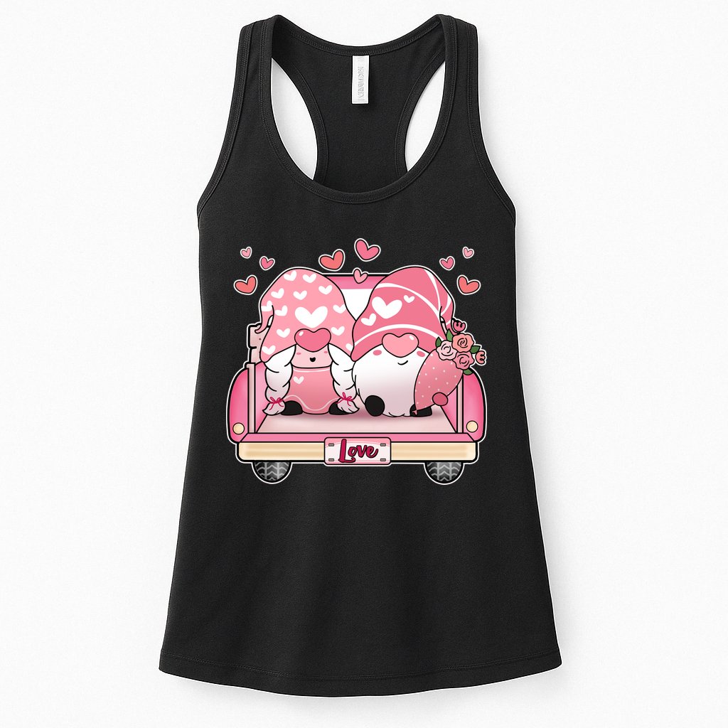 Cute Valentines Day Gnome Couple Love Womens Tank Top