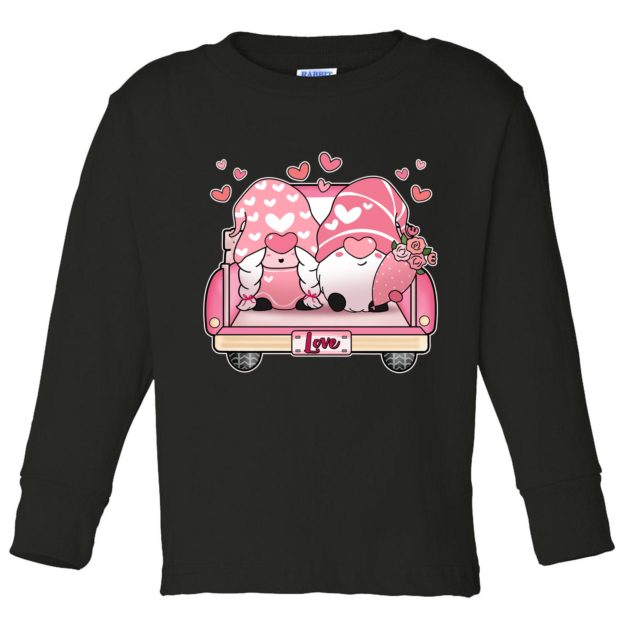 Cute Valentines Day Gnome Couple Love Toddler Long Sleeve Shirt