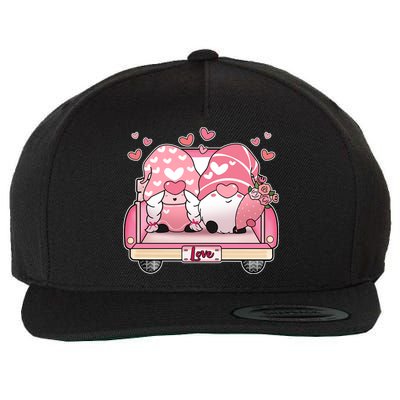Cute Valentines Day Gnome Couple Love Wool Snapback Cap