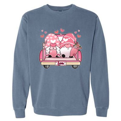 Cute Valentines Day Gnome Couple Love Garment-Dyed Sweatshirt