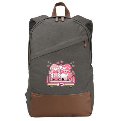 Cute Valentines Day Gnome Couple Love Cotton Canvas Backpack