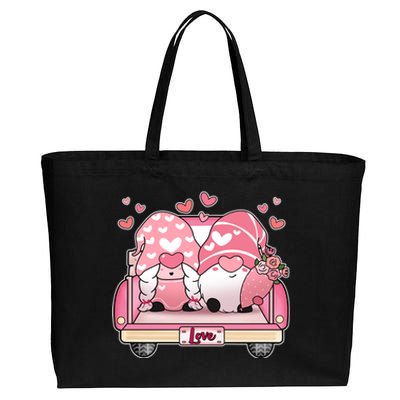 Cute Valentines Day Gnome Couple Love Cotton Canvas Jumbo Tote