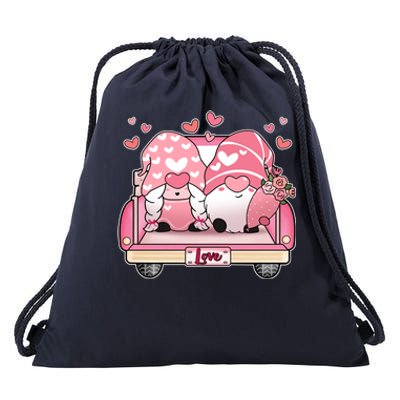 Cute Valentines Day Gnome Couple Love Drawstring Bag