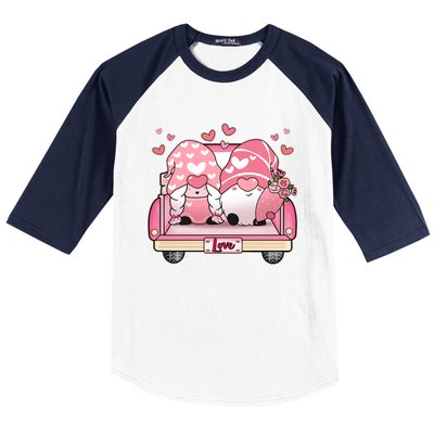 Cute Valentines Day Gnome Couple Love Baseball Sleeve Shirt