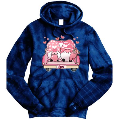 Cute Valentines Day Gnome Couple Love Tie Dye Hoodie