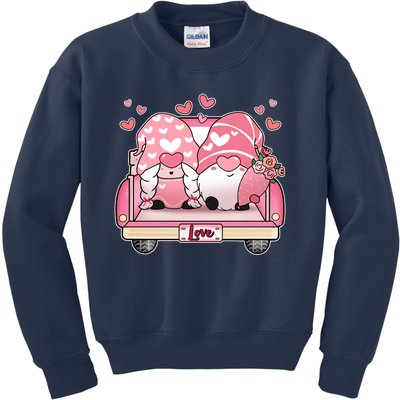 Cute Valentines Day Gnome Couple Love Kids Sweatshirt