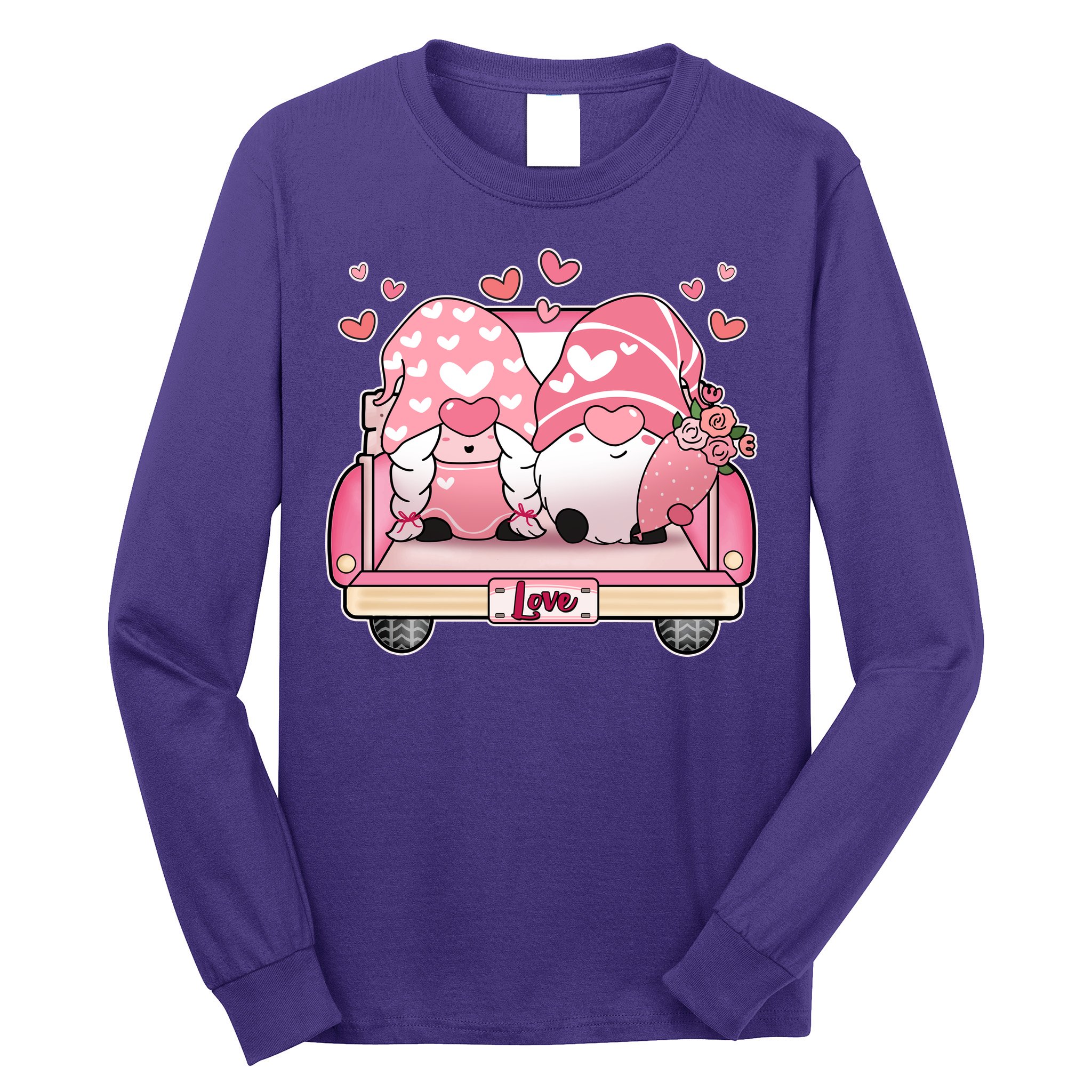 Cute Valentines Day Gnome Couple Love Long Sleeve Shirt