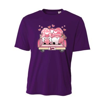 Cute Valentines Day Gnome Couple Love Youth Performance Sprint T-Shirt