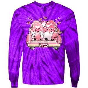 Cute Valentines Day Gnome Couple Love Tie-Dye Long Sleeve Shirt