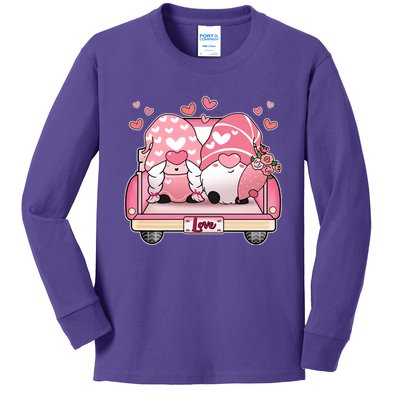 Cute Valentines Day Gnome Couple Love Kids Long Sleeve Shirt