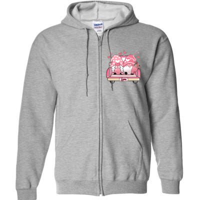 Cute Valentines Day Gnome Couple Love Full Zip Hoodie