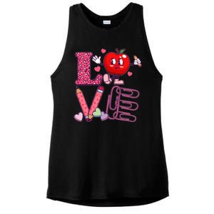 Cute Valentines Day Teacher Love Ladies PosiCharge Tri-Blend Wicking Tank