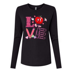 Cute Valentines Day Teacher Love Womens Cotton Relaxed Long Sleeve T-Shirt