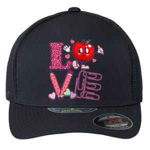 Cute Valentines Day Teacher Love Flexfit Unipanel Trucker Cap