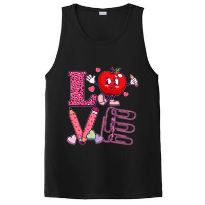 Cute Valentines Day Teacher Love PosiCharge Competitor Tank