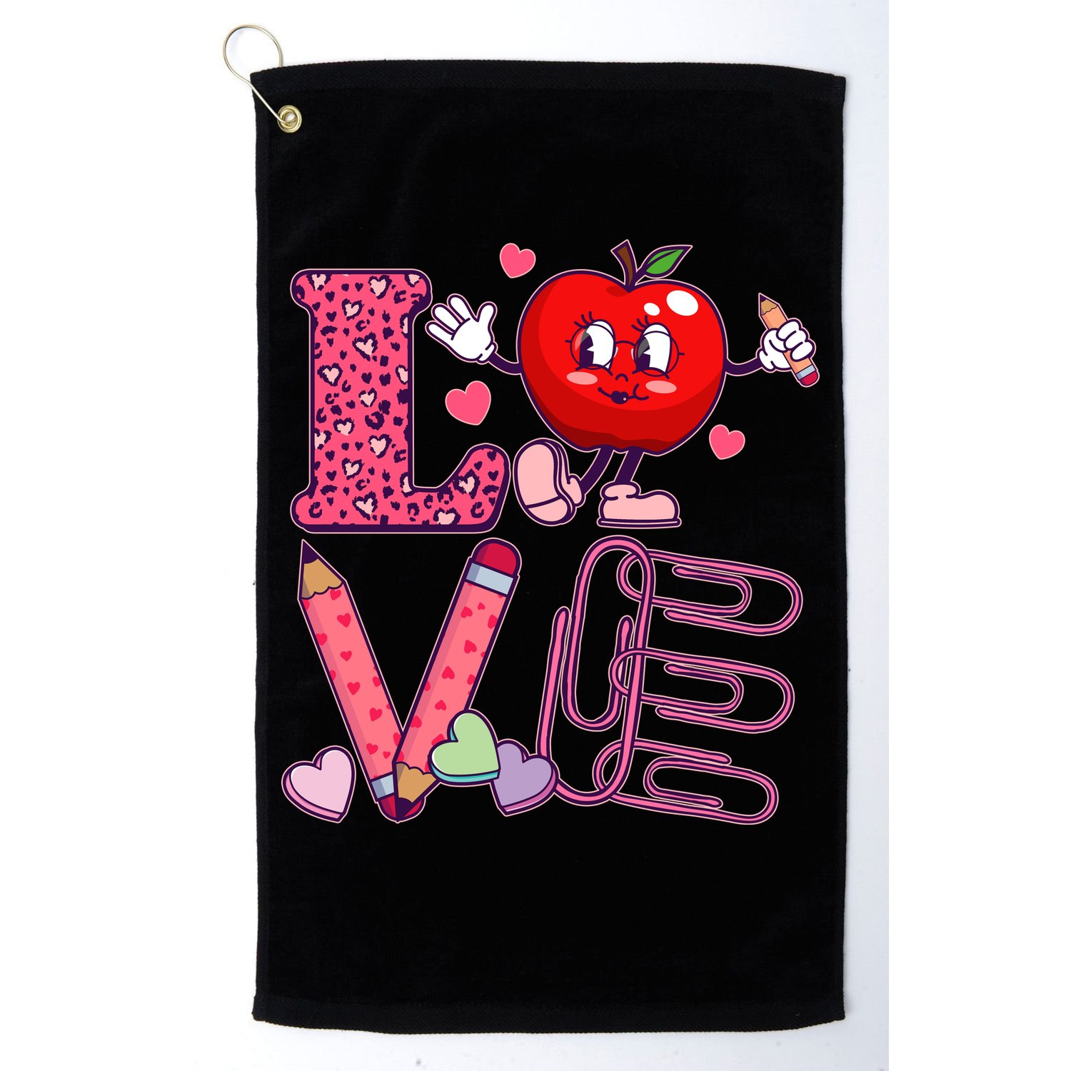 Cute Valentines Day Teacher Love Golf Towel