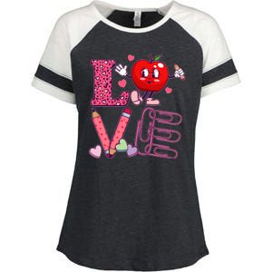 Cute Valentines Day Teacher Love Enza Ladies Jersey Colorblock Tee