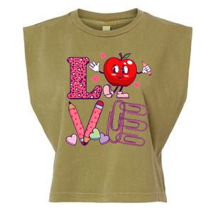 Cute Valentines Day Teacher Love Garment-Dyed Women's Muscle Tee