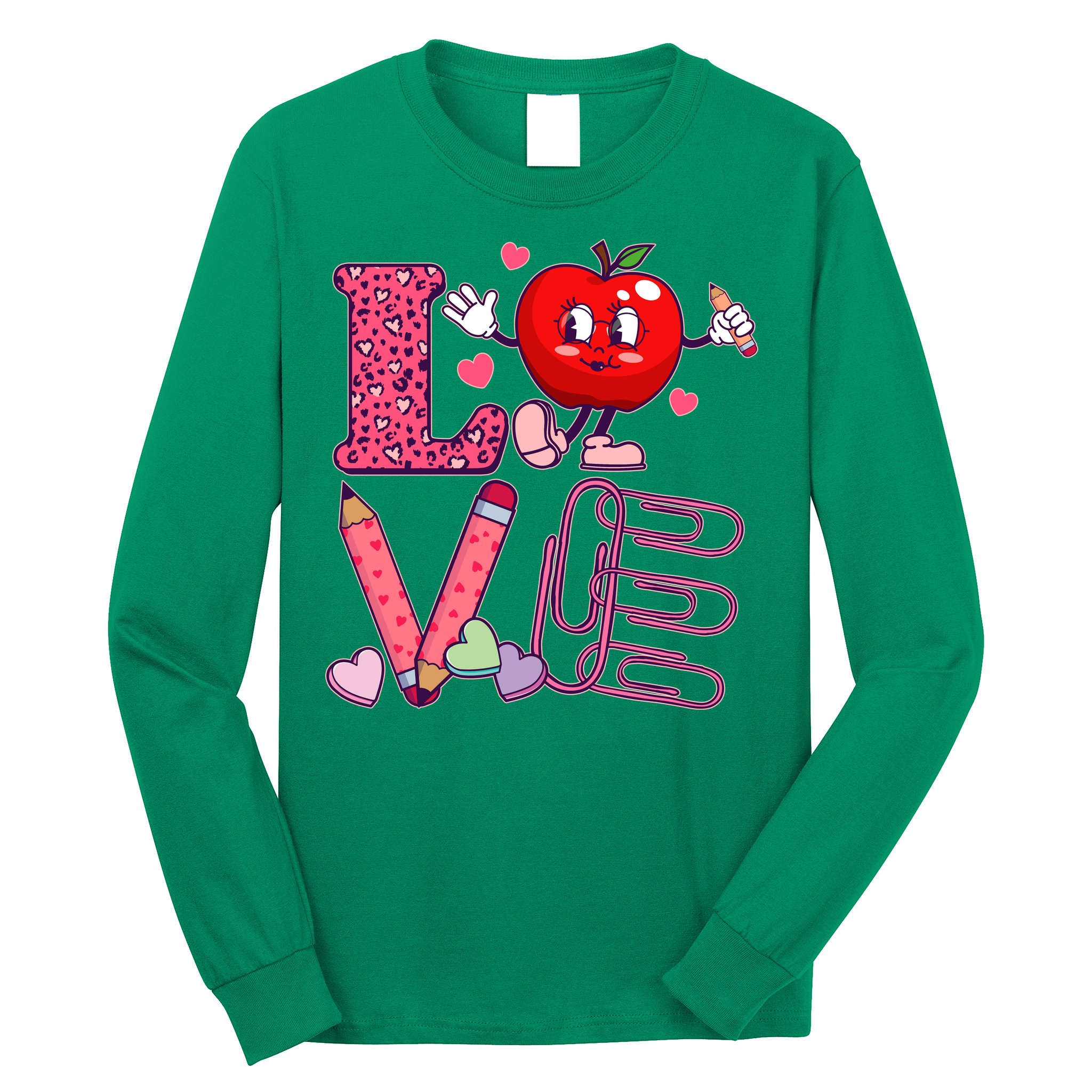 Cute Valentines Day Teacher Love Long Sleeve Shirt