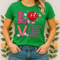 Cute Valentines Day Teacher Love Womens T-Shirt