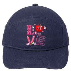 Cute Valentines Day Teacher Love 7-Panel Snapback Hat