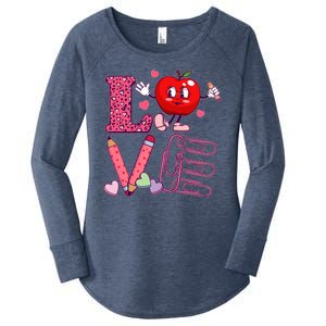 Cute Valentines Day Teacher Love Women's Perfect Tri Tunic Long Sleeve Shirt