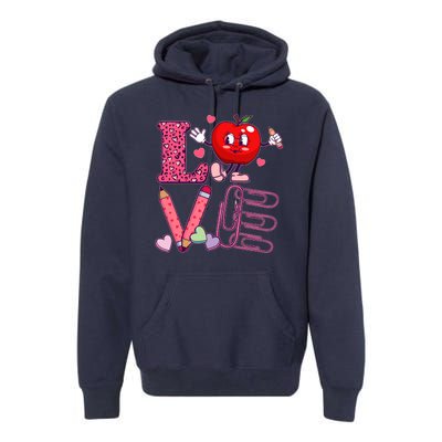 Cute Valentines Day Teacher Love Premium Hoodie