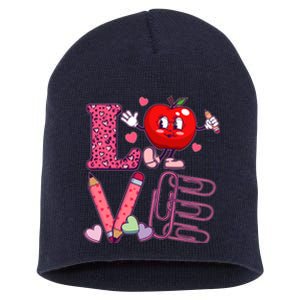 Cute Valentines Day Teacher Love Short Acrylic Beanie