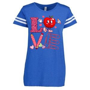 Cute Valentines Day Teacher Love Enza Ladies Jersey Football T-Shirt