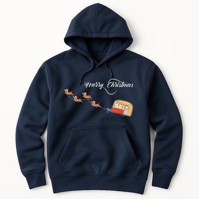 Camper Van Dachshund Sleigh Doxie Dog Hoodie