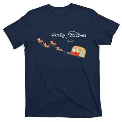 Camper Van Dachshund Sleigh Doxie Dog T-Shirt