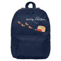 Camper Van Dachshund Sleigh Doxie Dog 16 in Basic Backpack