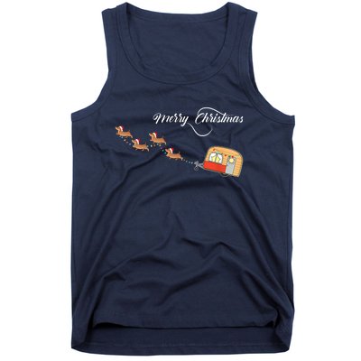 Camper Van Dachshund Sleigh Doxie Dog Tank Top