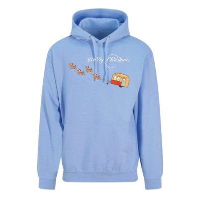 Camper Van Dachshund Sleigh Doxie Dog Unisex Surf Hoodie