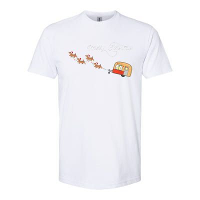 Camper Van Dachshund Sleigh Doxie Dog Softstyle CVC T-Shirt