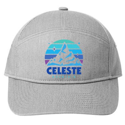 Celeste Vintage Design Mountain Playing Videogames 7-Panel Snapback Hat