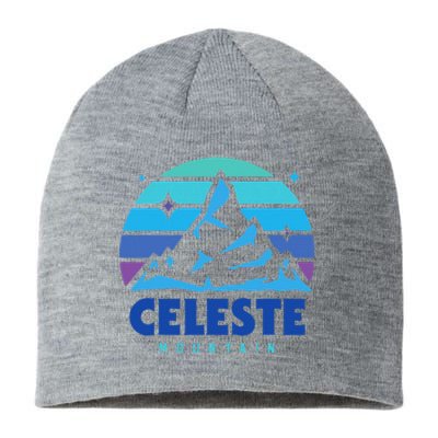 Celeste Vintage Design Mountain Playing Videogames Sustainable Beanie