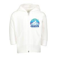 Celeste Vintage Design Mountain Playing Videogames Toddler Zip Fleece Hoodie