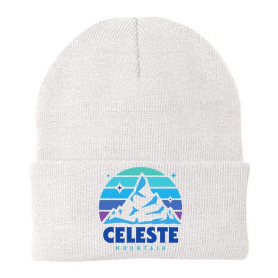 Celeste Vintage Design Mountain Playing Videogames Knit Cap Winter Beanie