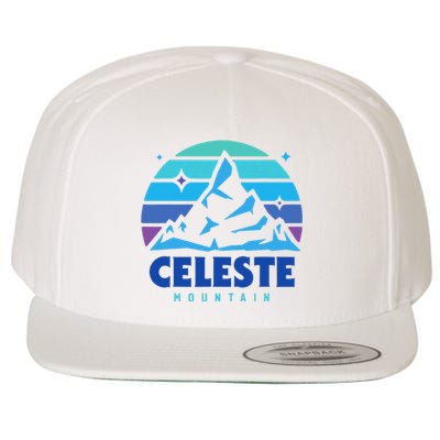 Celeste Vintage Design Mountain Playing Videogames Wool Snapback Cap