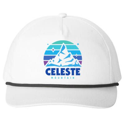 Celeste Vintage Design Mountain Playing Videogames Snapback Five-Panel Rope Hat