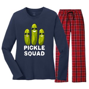 Cute Vegan Dill Pickle Costume Adult Pickle Squad Gift Women's Long Sleeve Flannel Pajama Set 