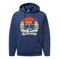 Cat Vintage Daddy Retro Performance Fleece Hoodie